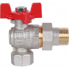 Кран шаровой с американкой угловой ROMMER бабочка 1/2" ВН
