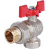 Кран шаровой с американкой угловой ROMMER бабочка 3/4" ВН