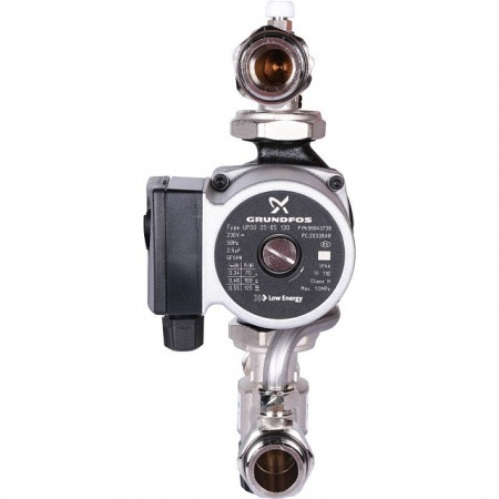 НСУ Насосно-смесительный узел теплого пола STOUT с насосом 1", UPSO, клапан 30-60°C, 130мм