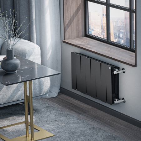 Радиатор биметаллический ROYAL THERMO PIANOFORTE NOIR SABLE 300x8 секций, чёрный