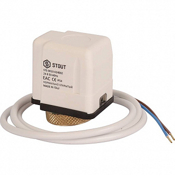 Сервопривод STOUT электротермический компактный, нормально открытый, 24 В