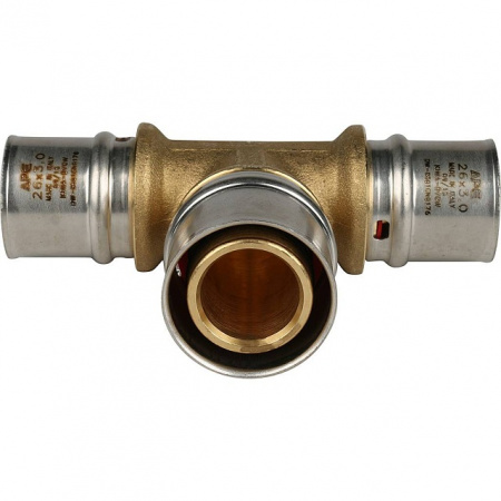 МП Тройник переходной пресс для металлопласта STOUT Ø26х32х26