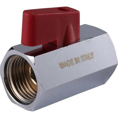 Кран шаровой потребительный STOUT МИНИ флажок 1/2" ВВ, никель