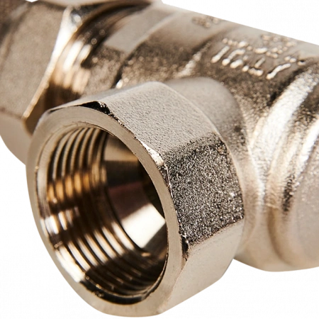 Кран шаровой с американкой угловой STOUT бабочка 3/4" ВР/НР