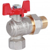 Кран шаровой с американкой угловой ROMMER бабочка 1/2" ВН