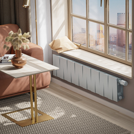 Радиатор биметаллический ROYAL THERMO PIANOFORTE SILVER SATIN VDR 200x16 секций