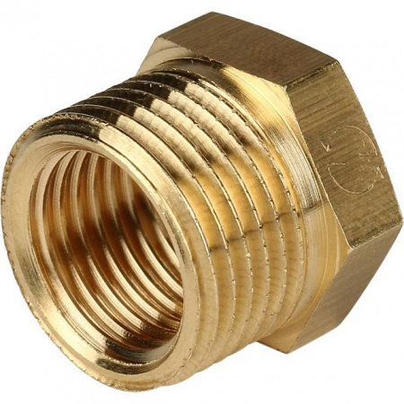 Футорка резьбовая латунная STOUT без покрытия 3/8"x1/4" ВН
