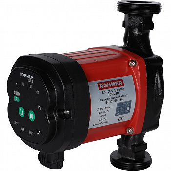 Насос циркуляционный ROMMER EVO 25/60-180 с гайками и теплоизоляцией