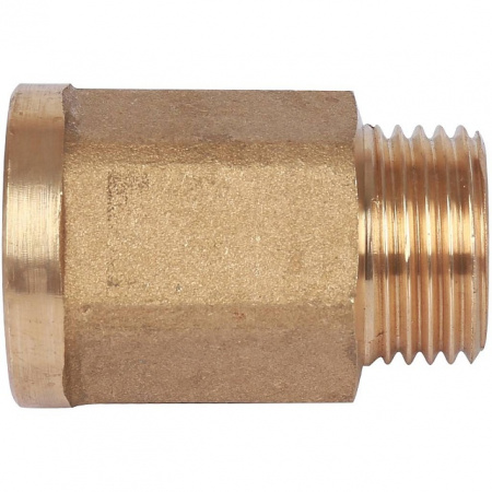 Удлинитель шестигранный резьбовой латунный STOUT без покрытия 1/2"x1/2" ВН