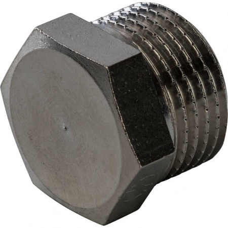 Заглушка резьбовая латунная STOUT никель 3/8" Н