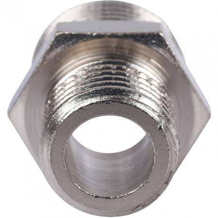 Ниппель переходной резьбовой латунный STOUT никель 3/8"x1/4" Н