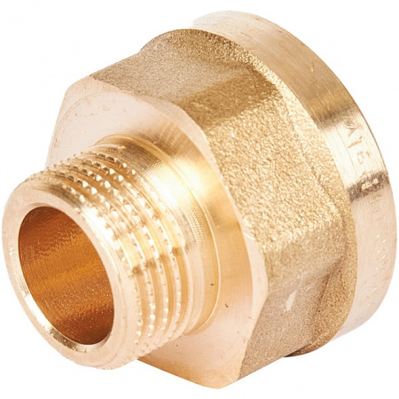 Переход под ключ резьбовой латунный STOUT без покрытия 1/2"х3/8" ВН