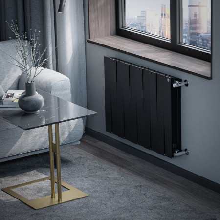 Радиатор биметаллический ROYAL THERMO PIANOFORTE NOIR SABLE NEW 500x10 секций, черный