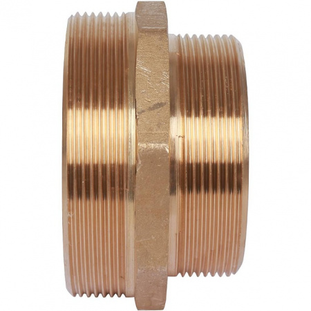 Ниппель переходной резьбовой латунный STOUT без покрытия 3"x21/2" Н