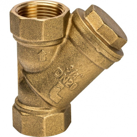 ФГО Фильтр косой грубой очистки STOUT SFW латунный 3/4", 500 мкр, желтый