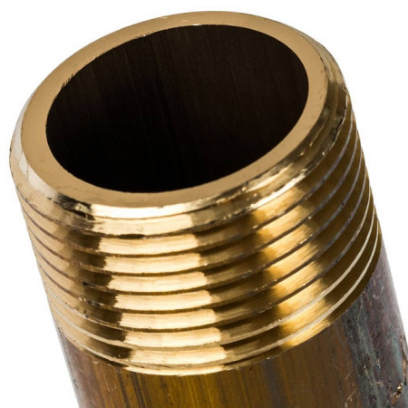 Сгон резьбовой латунный STOUT без покрытия 3/4"x200мм