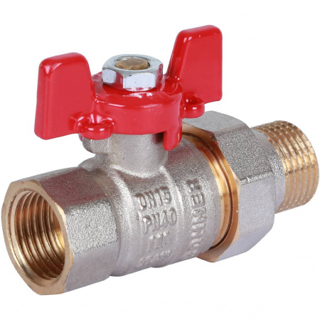 Кран шаровой с американкой ROMMER бабочка 1/2" ВН