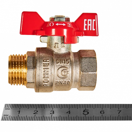 Кран шаровой ROMMER бабочка 1/2" ВН неполнопроходной