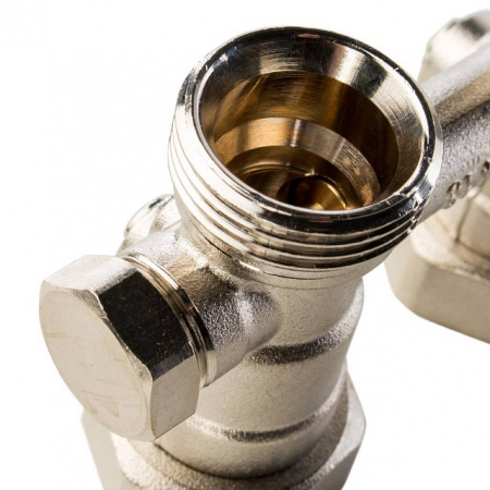 Узел-мультифлекс нижней подводки STOUT прямой, Н-образный, 3/4"х3/4"ЕК, с байпасом