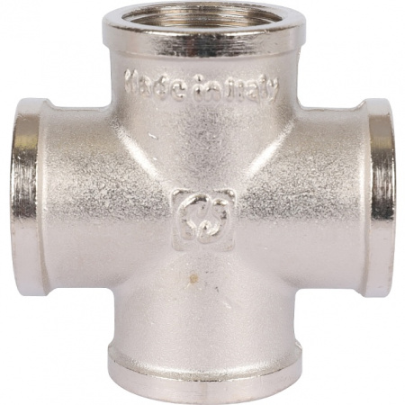 Крестовина резьбовая латунная STOUT никель 3/4" В