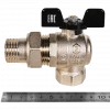 Кран шаровой с американкой угловой STOUT бабочка 3/4" ВР/НР