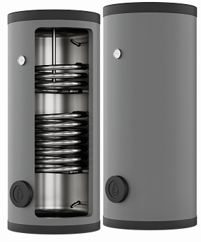 Бойлер косвенного нагрева ESSAN EBFD 300 с двумя теплообменниками (напольный, нерж. сталь 304)