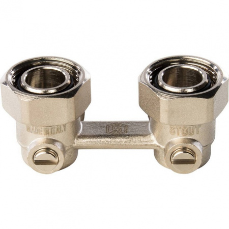 Узел-мультифлекс нижней подводки STOUT угловой, Н-образный, 3/4"х3/4"ЕК, двухтрубная система