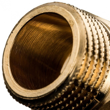 Ниппель переходной резьбовой латунный STOUT без покрытия 1/2"x3/8" Н