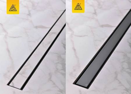 Душевой лоток MCH ЧЕРНЫЙ 550 mm - с боковым сливом D 40, решетка черная