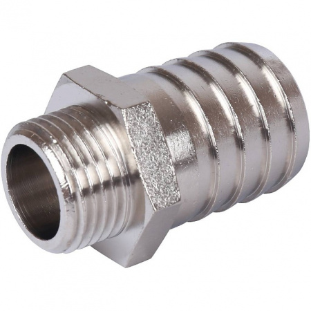Штуцер резьбовой латунный STOUT никель 1/2"x25мм Н