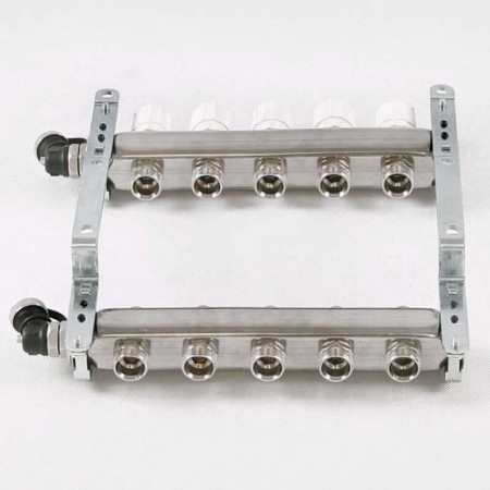 Коллекторная группа UNI-FITT 451I латунь 1"x3/4" EK на 5 выходов, в сборе без расходомера