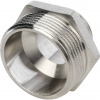 Ниппель переходной резьбовой латунный STOUT никель 11/2"x1" Н