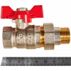 Кран шаровой с американкой ROMMER бабочка 1/2" ВН неполнопроходной