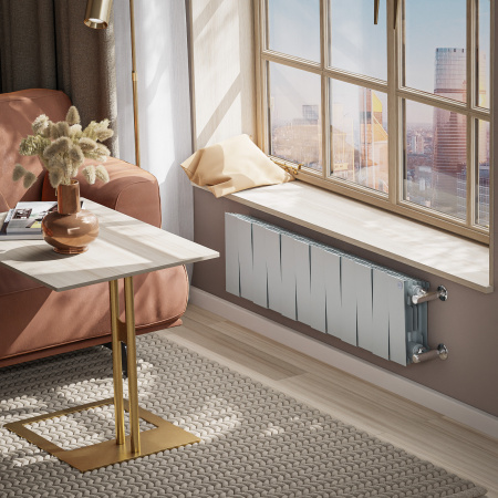 Радиатор биметаллический ROYAL THERMO PIANOFORTE SILVER SATIN 200x12 секций, серый