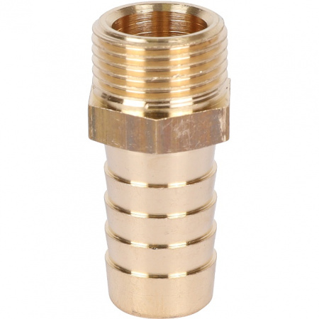 Штуцер резьбовой латунный STOUT без покрытия 3/8"x14мм Н
