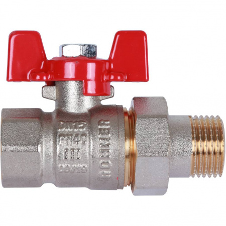 Кран шаровой с американкой ROMMER бабочка 1/2" ВН