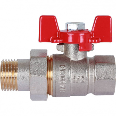 Кран шаровой с американкой ROMMER бабочка 1/2" ВН