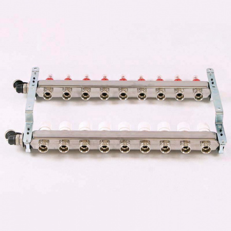 Коллекторная группа UNI-FITT 450I нерж 1"x3/4" EK на 9 выходов, с расходомерами (в полном сборе)
