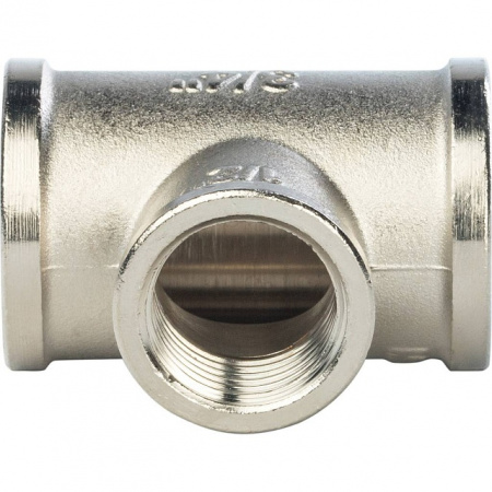 Тройник переходной переходной латунный STOUT никель 3/4"x1/2"x3/4" В