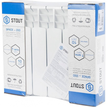 Радиатор биметаллический STOUT SPACE 350х6 секций