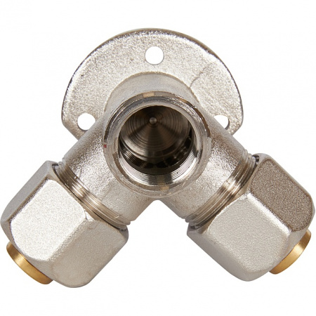 МЦ Тройник с креплением цанга для металлопласта STOUT Ø20х1/2"х20