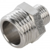 Ниппель переходной резьбовой латунный STOUT никель 1/2"x1/4" Н