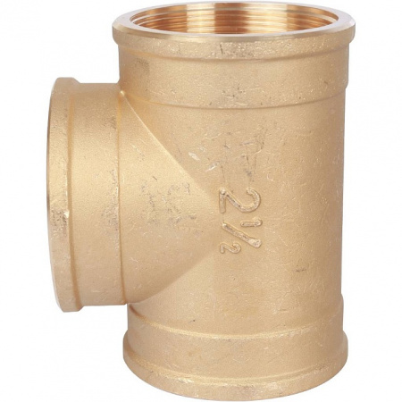 Тройник резьбовой латунный STOUT без покрытия 21/2" В