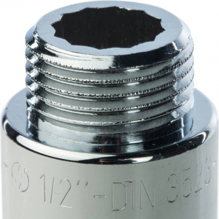 Удлинитель резьбовой латунный STOUT хром 1/2"x100мм ВН