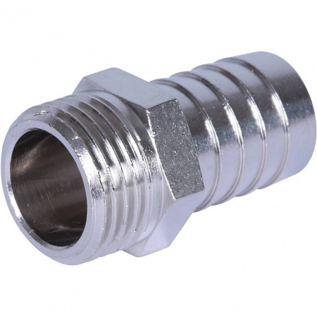 Штуцер резьбовой латунный STOUT никель 1/2"x18мм Н
