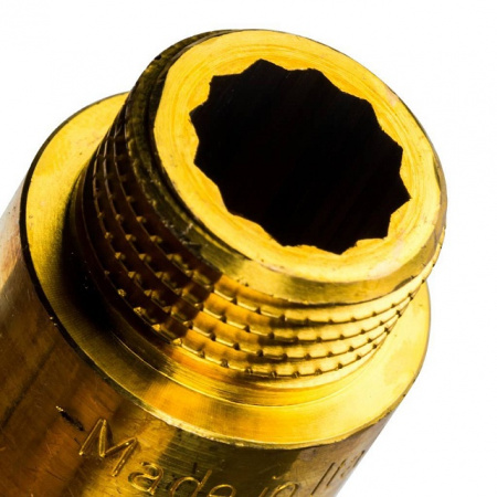 Удлинитель резьбовой латунный STOUT без покрытия 1/2"x40мм ВН