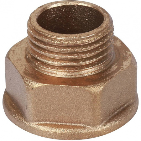 Удлинитель шестигранный резьбовой латунный STOUT без покрытия 1/2"x3/4" ВН