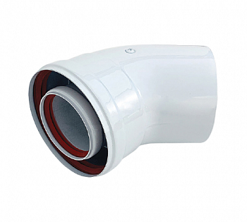 Колено коаксиальное ESSAN 45гр. 60/100 (30шт/кор.)