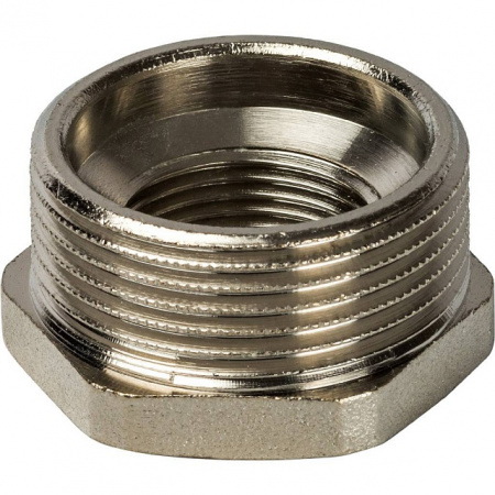 Футорка резьбовая латунная STOUT никель 11/4"x3/4" ВН