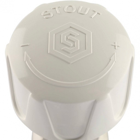 Клапан ручной терморегулирующий STOUT с неподъемным шпинделем, угловой 3/4"